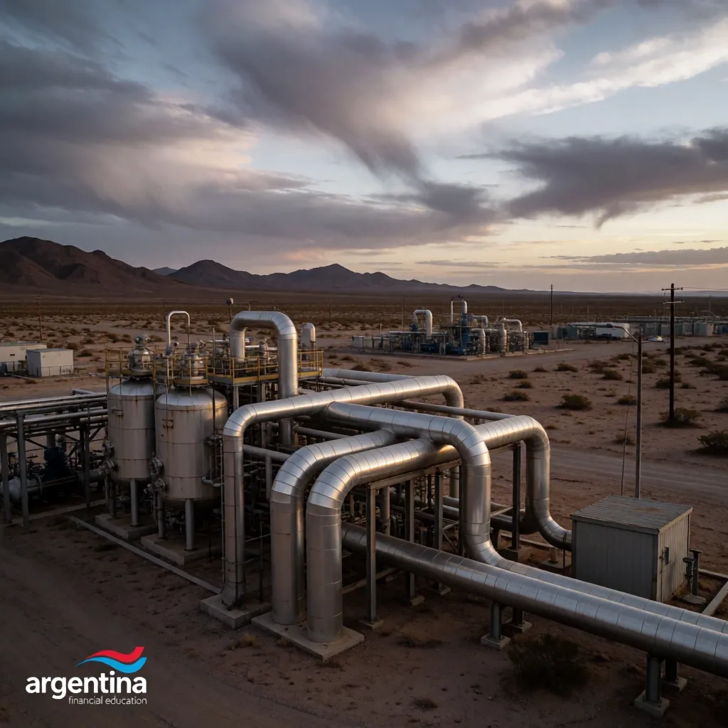Paisaje industrial en la Cuenca Neuquina